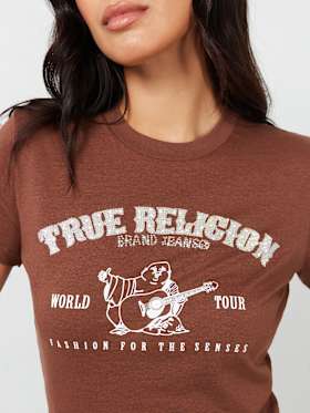CRYSTAL ARCHED LOGO SLIM TEE
