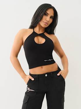SEAMLESS HALTER KEYHOLE TANK