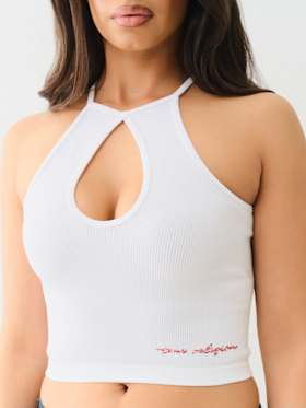 SEAMLESS HALTER KEYHOLE TANK