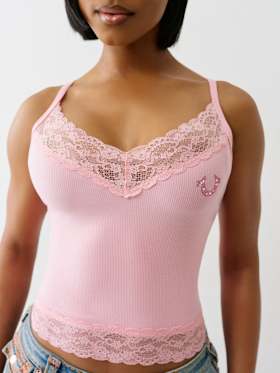 LACE CRYSTAL HORSESHOE CAMI