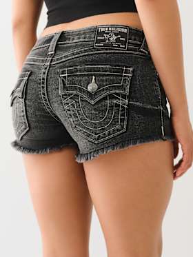 JOEY LOW RISE FLAP FRAYED SHORT