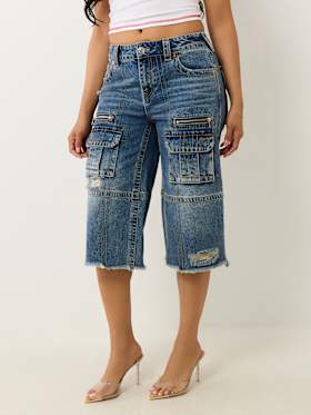 BOBBI BAGGY CARGO CAPRI JEAN