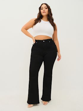 PLUS JOEY MID RISE FLAP FLARE JEAN