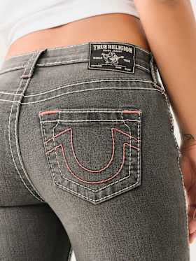 BECCA MID RISE BIG T BOOTCUT JEAN