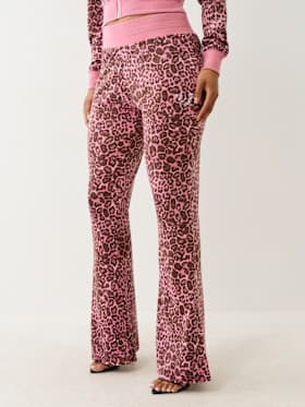 VELOUR LEOPARD TRACK PANT