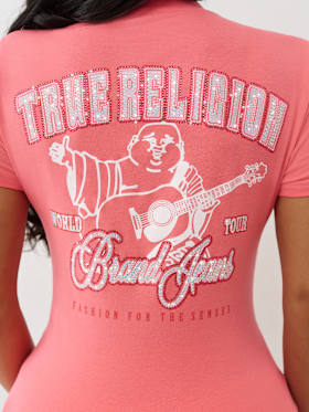CRYSTAL BUDDHA V NECK TEE