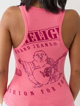 CRYSTAL BUDDHA RIBBED TANK