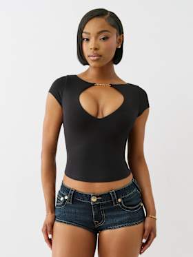 LOGO CHARM KEYHOLE TOP