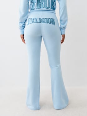 JOEY TERRY EMBROIDERED FLARE SWEATPANT