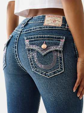 BILLIE CRYSTAL HORSESHOE SUPER T STRAIGHT JEAN