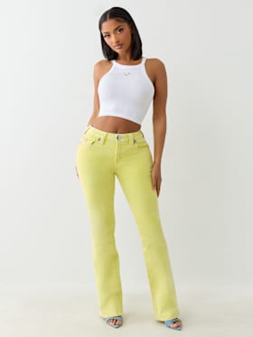BECCA MID RISE BIG T BOOTCUT JEAN