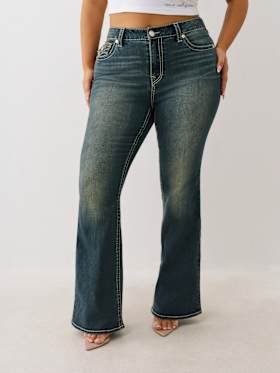 PLUS BECCA MID RISE BIG T BOOTCUT JEAN