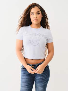 CRYSTAL LOGO SHORT SLEEVE BABY TEE