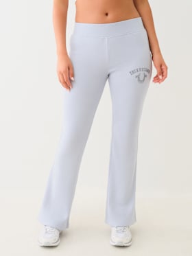 CRYSTAL LOGO MID RISE BOOTCUT SWEAT PANT