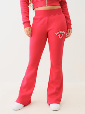 CRYSTAL LOGO MID RISE BOOTCUT SWEAT PANT