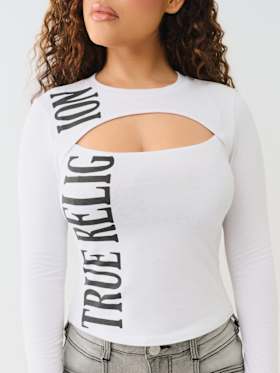 LONG SLEEVE KEYHOLE LOGO TOP
