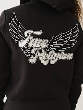 CLASSIC WINGED CRYSTAL ZIP HOODIE 
