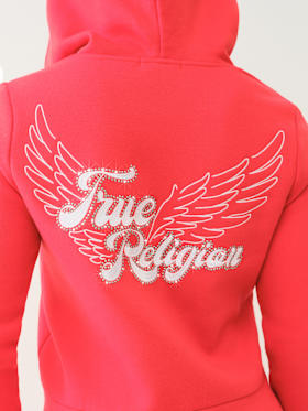 CLASSIC WINGED CRYSTAL ZIP HOODIE 