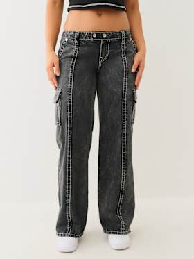 BOBBI LOW RISE BIG T RELAXED CARGO PANT