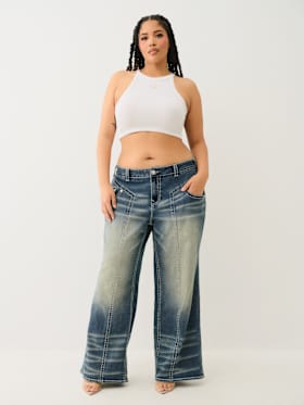 PLUS BOBBI MID RISE BIG T BAGGY JEAN