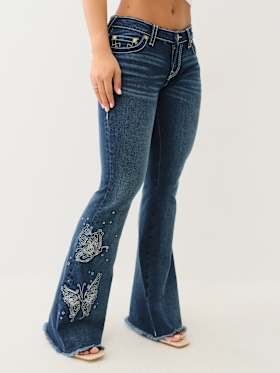 JOEY BUTTERFLY LOW RISE BIG T FLARE JEAN