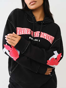 TRUE RELIGION X PLAYBOY FLEECE BOYFRIEND HOODIE