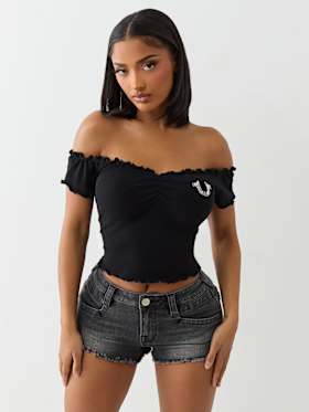 LETTUCE EDGE OFF-THE-SHOULDER TOP
