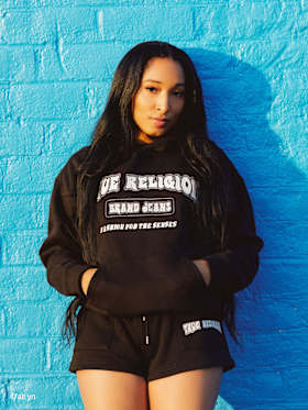 LOGO APPLIQUE BOYFRIEND HOODIE