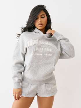LOGO APPLIQUE BOYFRIEND HOODIE