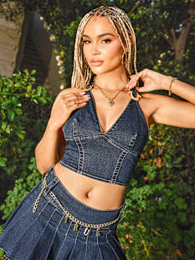 DENIM HALTER TOP