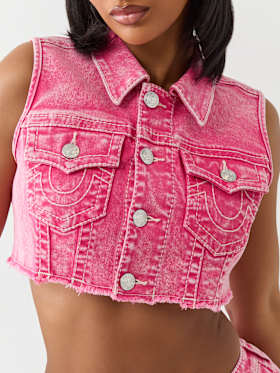 CROPPED BIG T VEST