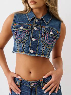 CROPPED SUPER T DENIM VEST