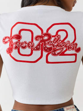 CRYSTAL LOGO NOTCH BABY TEE