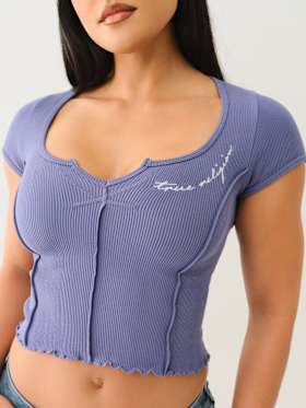 LETTUCE EDGE V NOTCH BABY TEE