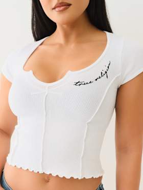 LETTUCE EDGE V NOTCH BABY TEE