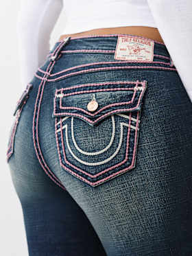 PLUS BECCA ROPE STITCH FLAP BOOTCUT JEAN