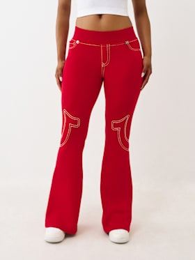 LOW RISE BIG T FLARED SWEATPANT