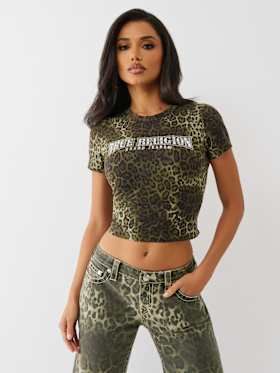 LEOPARD CRYSTAL BABY TEE