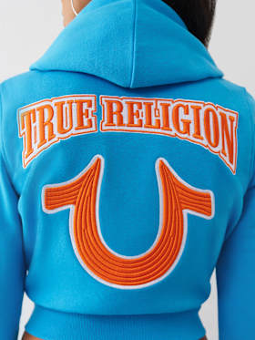EMBROIDERED SHRUNKEN ZIP HOODIE