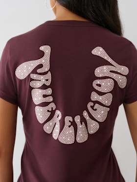 CRYSTAL HORSESHOE CREW TEE