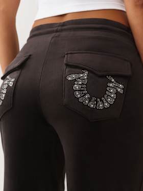 CRYSTAL HORSESHOE VELOUR SWEAT PANT
