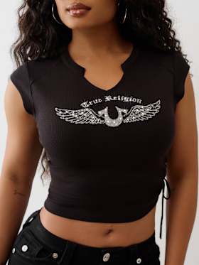 CRYSTAL V NOTCH SIDE RUCH TOP