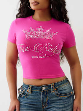 CRYSTAL CROWN LOGO BABY TEE