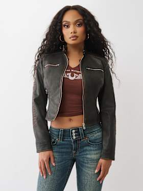 LOGO ZIP MOTO JACKET