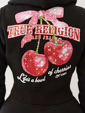CHERRY SHRUNKEN ZIP HOODIE