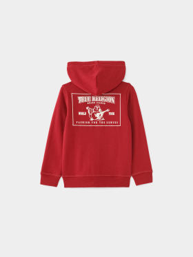 BOYS STITCH LOGO ZIP HOODIE