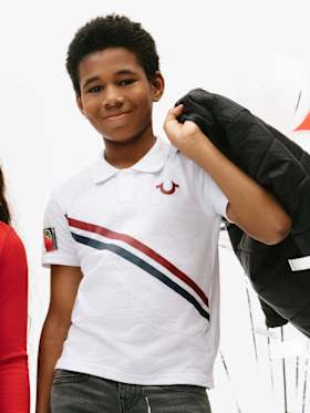 BOYS HORSESHOE STRIPED POLO SHIRT