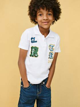 BOYS LOGO PATCH POLO SHIRT