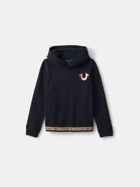 GIRLS LOGO TRIM HOODIE