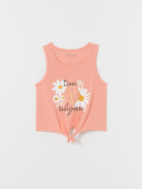 GIRLS DAISY GLITTER BUDDHA LOGO TANK